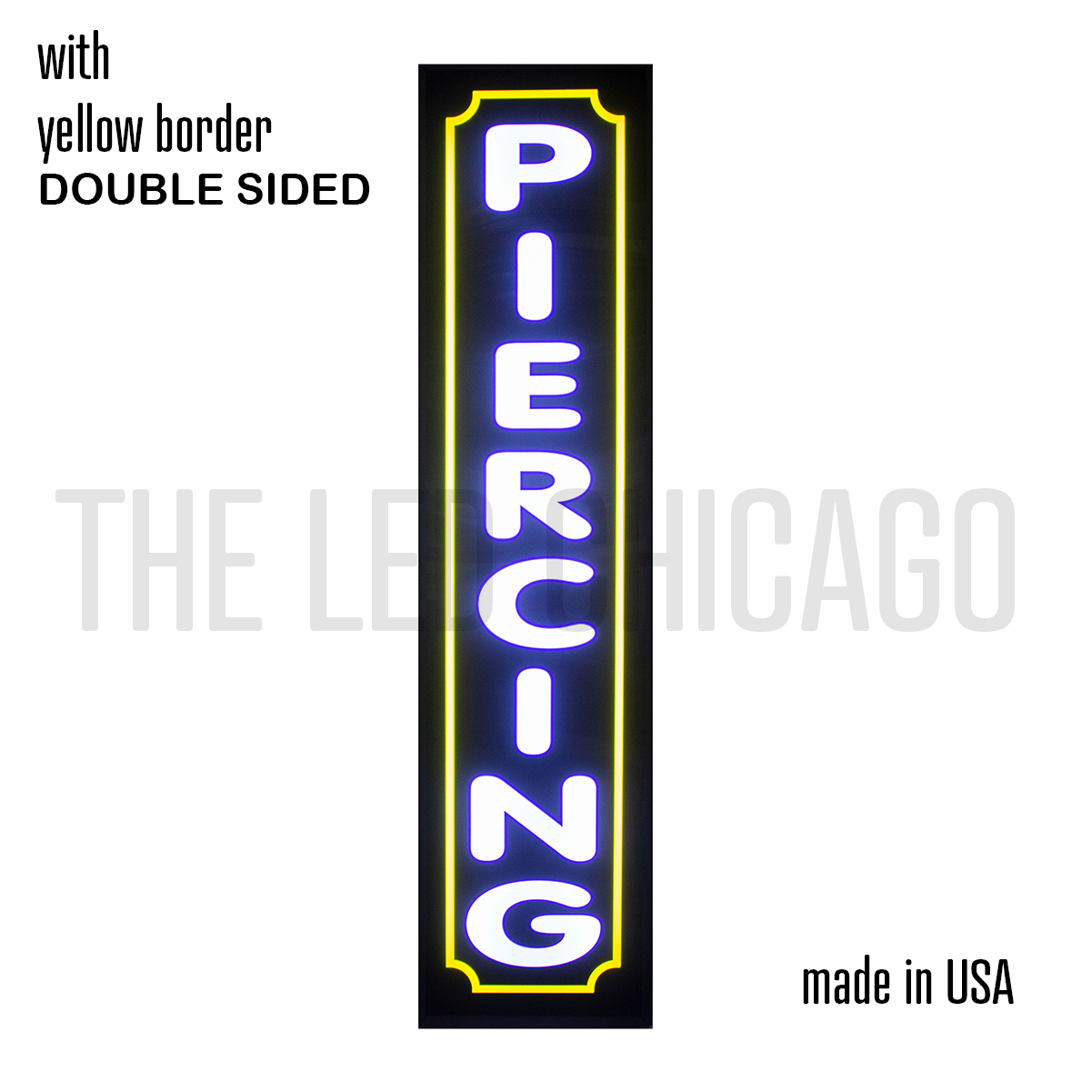 Piercing Double-sided with yellow border